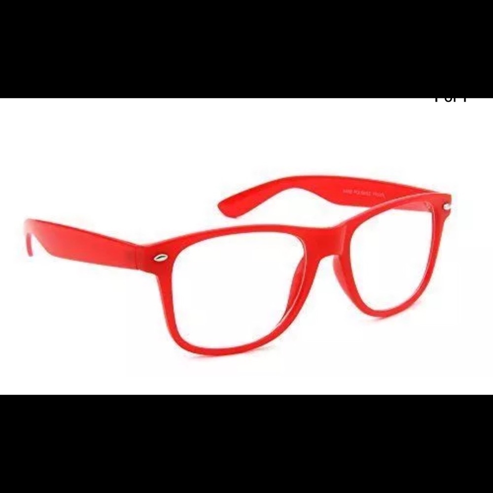 Red Retro Clear Lens Glasses Men’s or Women’s